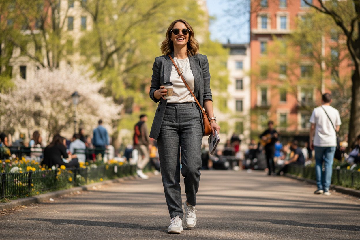 Casualowy power look na weekend — garnitur poza biurem
