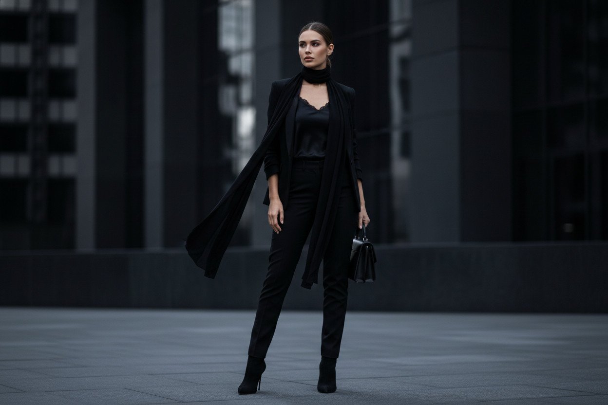 Czarny i ciemne barwy — klasyka ubrań wyszczuplających