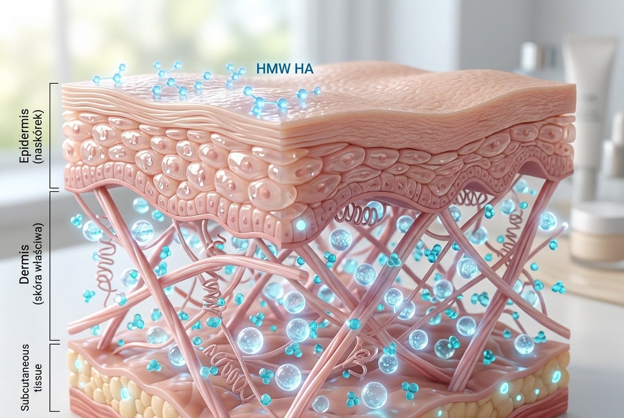 Jak działa kwas hialuronowy na różnych warstwach skóry