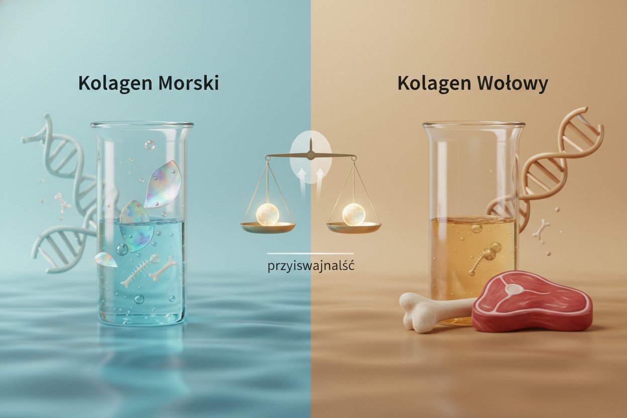Kolagen morski a wołowy — różnice w składzie i przyswajalności