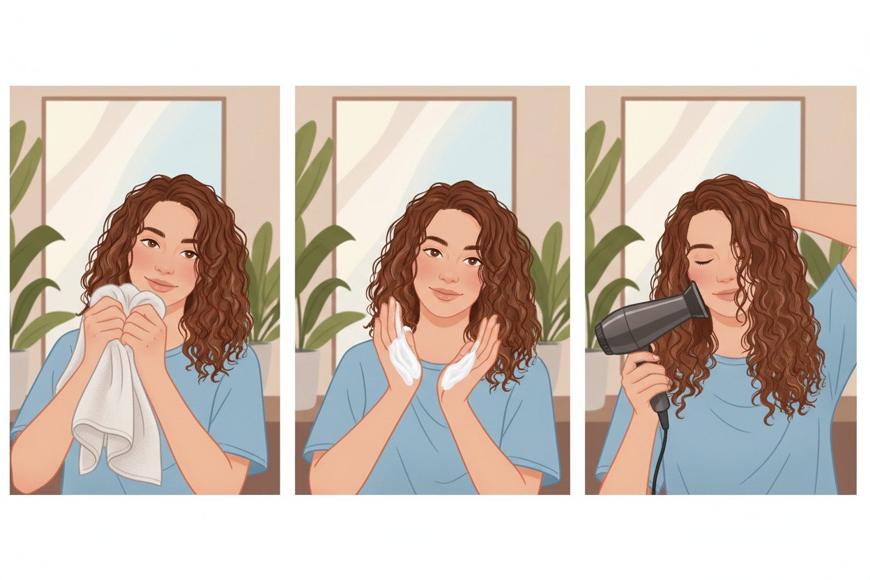 Stylizacja kręconych włosów zgodna z metodą CGM